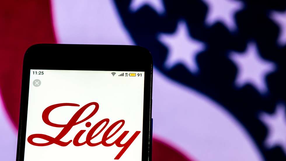 Eli Lilly and Company Pharmaceutical company logo seen