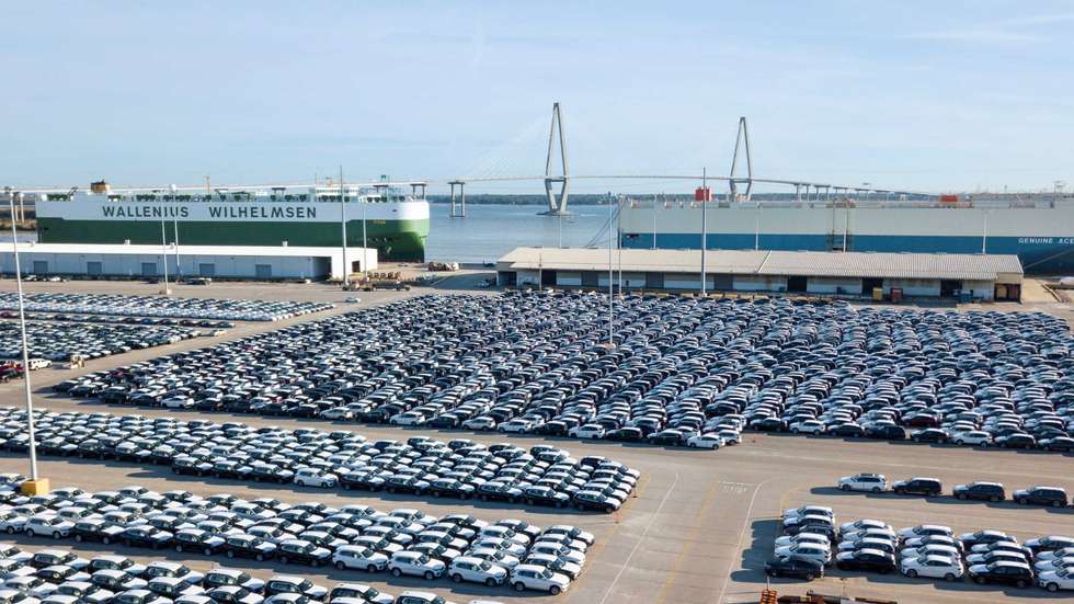 A alemã BMW é o maior exportador de veículos dos EUA e todos eles saem do porto de Charlestone