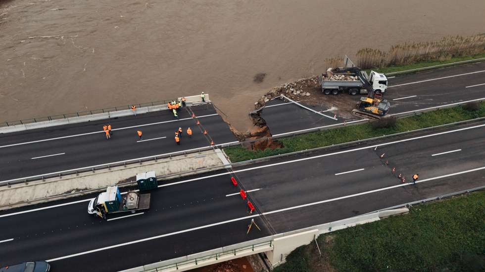 Brisa repara colapso A1 no Mondego 13 de fevereiro de 2026
