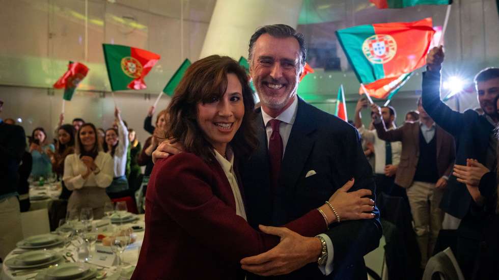 Mariana Leitão e João Cotrim Figueiredo durante a campanha presidencial