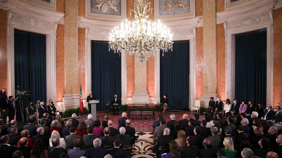 Cerimónia de tomada de posse do XXIII Governo Constitucional, no Palácio da Ajuda. O Presidente da República, Marcelo Rebelo de Sousa, deu posse ao Governo liderado pelo Primeiro-Ministro, António Costa. O Governo é composto por 17 ministros e 38 Secretários de Estado. Lisboa, 30 de Março de 2022. FILIPE AMORIM/OBSERVADOR