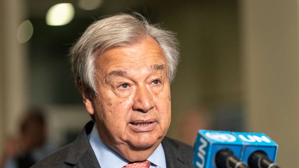 UN Secretary-General Antonio Guterres delivers remarks at
