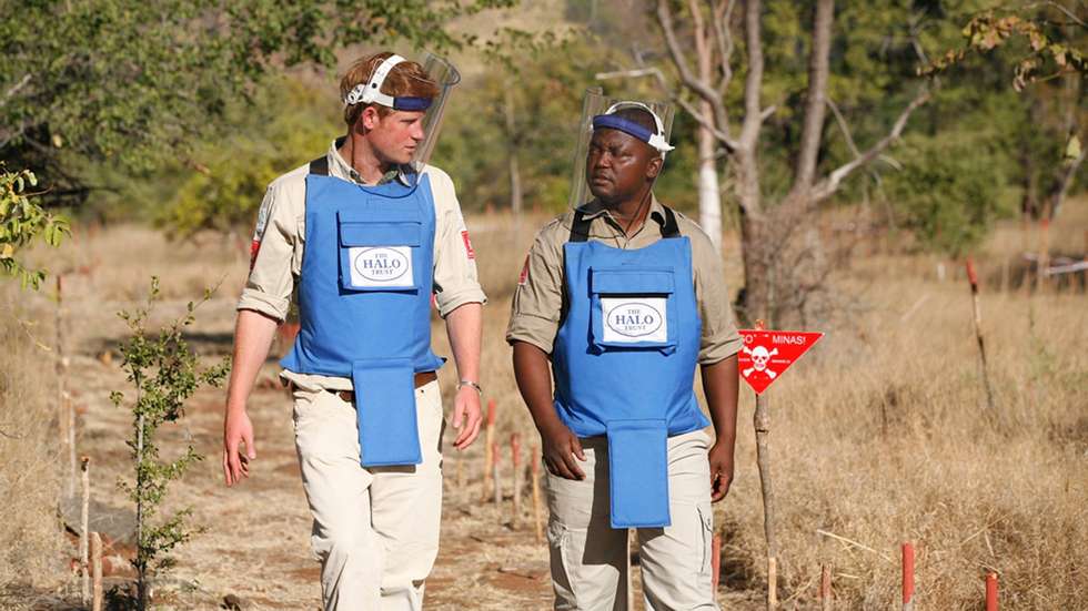 Prince Harry In Mozambique Visits Minefields Cleared By The HALO Trust