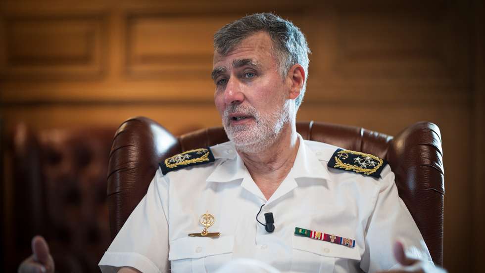 Entrevista com o Almirante Henrique ​​​​​​​​​​​​​​​​​​​Gouveia e Melo, Chefe do Estado-Maior da Armada, fotografado nas instalações centrais da Marinha. Lisboa, 12 de Julho de 2022. FILIPE AMORIM/OBSERVADOR