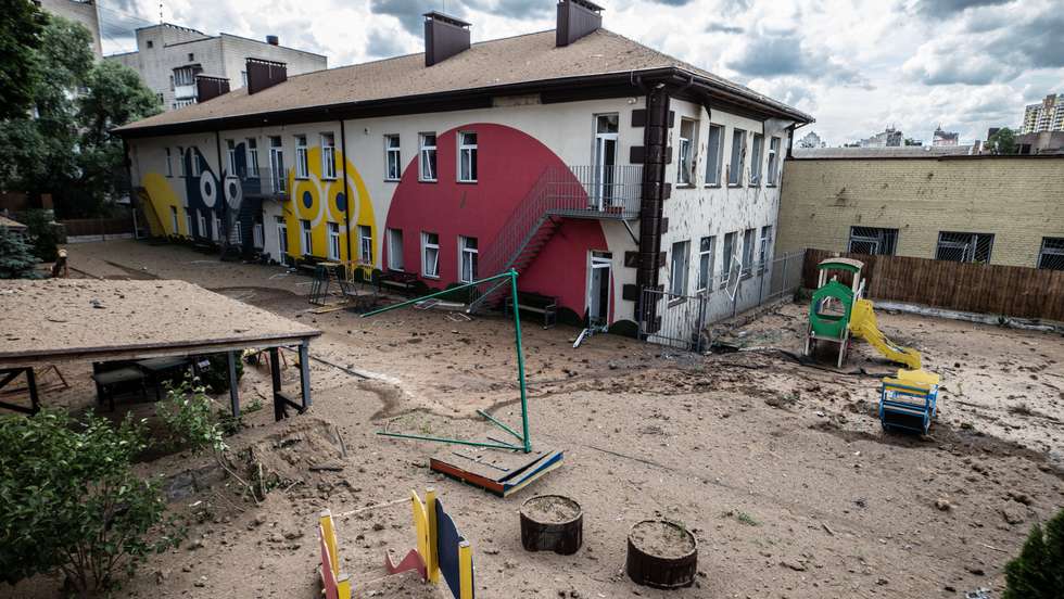 Russian Missile Hit Apartment Building And Preschool In The Shevchenkivskyi District Of Kyiv