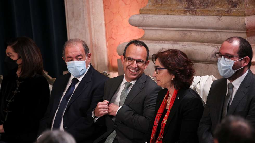 Cerimónia de tomada de posse do XXIII Governo Constitucional, no Palácio da Ajuda. O Presidente da República, Marcelo Rebelo de Sousa, deu posse ao Governo liderado pelo Primeiro-Ministro, António Costa. O Governo é composto por 17 ministros e 38 Secretários de Estado. Ministro da Economia e do Mar António Costa e Silva, Ministro da Cultura Pedro Adão e Silva, Ministra da Ciência, Tecnologia e Ensino Superior Elvira Fortunato Lisboa, 30 de Março de 2022. FILIPE AMORIM/OBSERVADOR