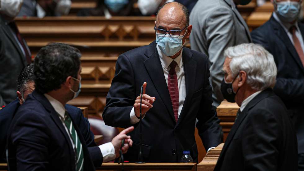 Eleição dos vice-presidentes, secretários e vice-secretários da Assembleia da República da XV Legislatura. Gabriel Mithá Ribeiro, O presidente e deputado do Chega, André Ventura e Duarte Pacheco Amorim Lisboa, 31 de Março de 2022. FILIPE AMORIM/OBSERVADOR
