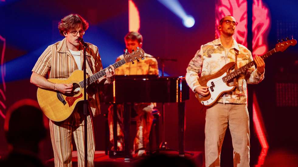 Os Napa no palco do Festival da Canção deste ano, que acabariam por vencer
