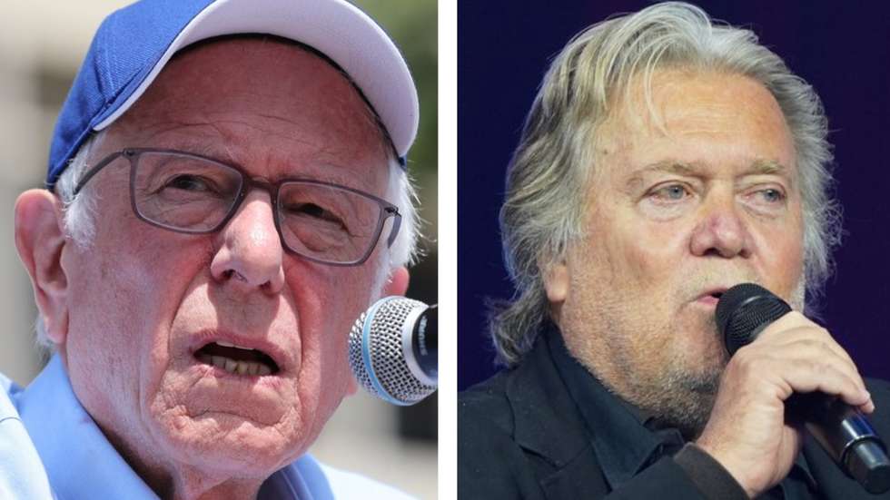 Democrata Bernie Sanders e o estratega político de extrema-direita Steve Bannon uniram forças num evento em Washington D.C.