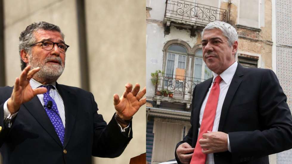 Luís Campos e Cunha (à esquerda) foi o primeiro ministro das Finanças de José Sócrates. Esteve no cargo poucos meses e demitiu-se ainda em 2005