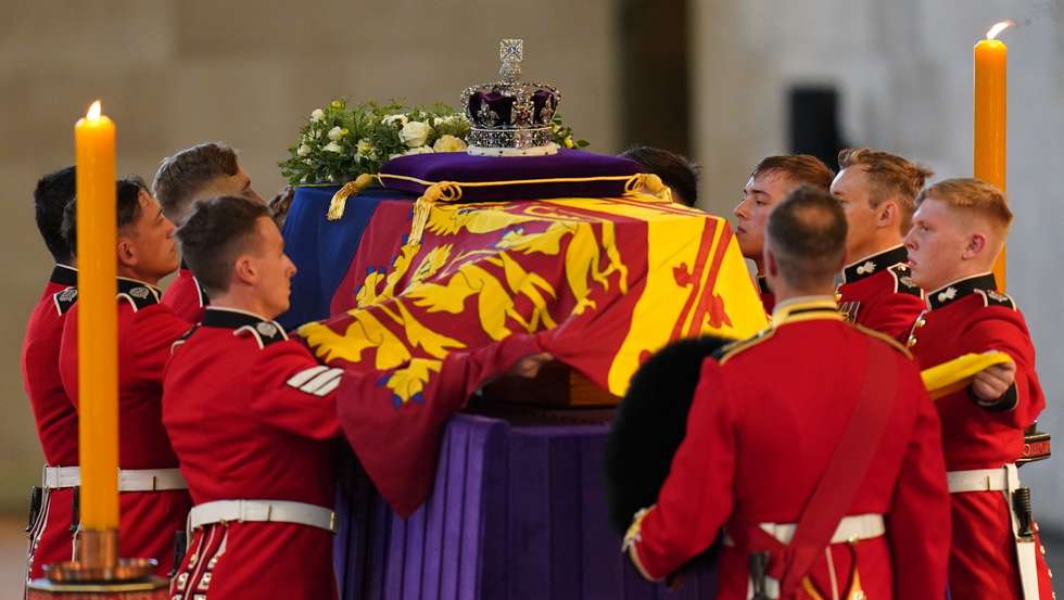 The Coffin Carrying Queen Elizabeth II Is Transferred From Buckingham Palace To The Palace Of Westminster