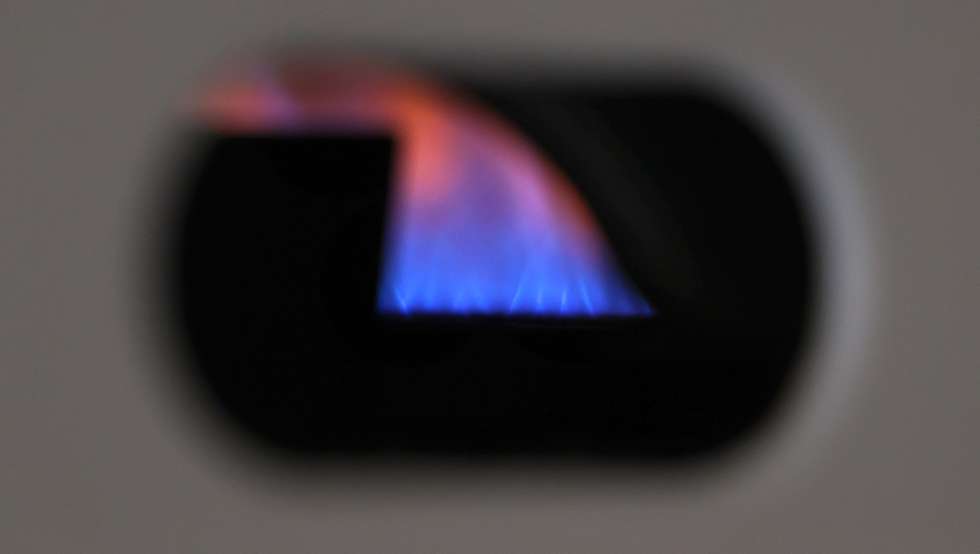 Gas flame in instantaneous water heater