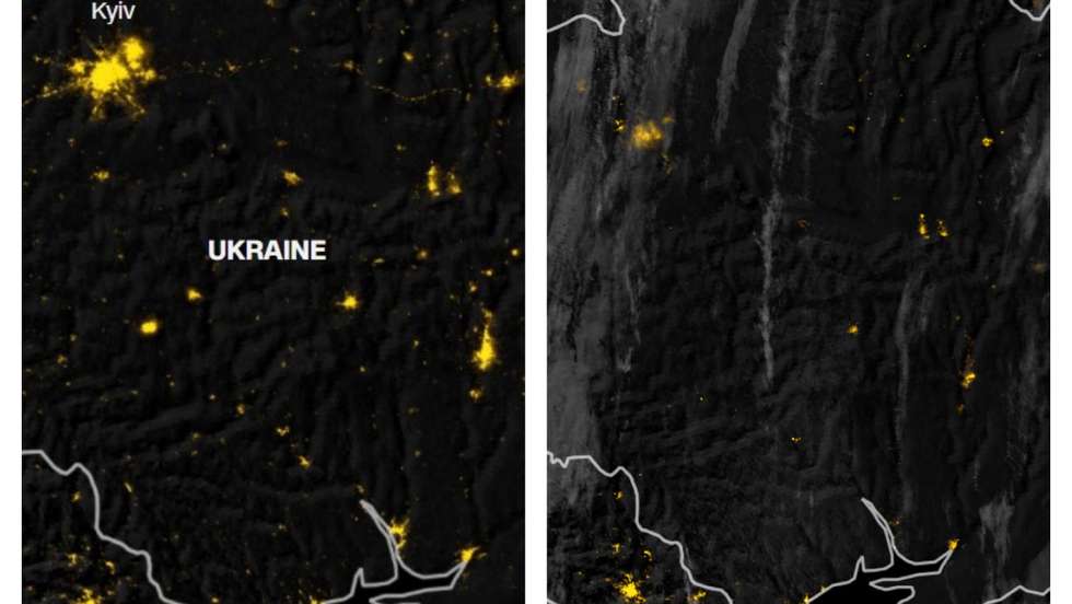 Imagens satélite relativas à luz