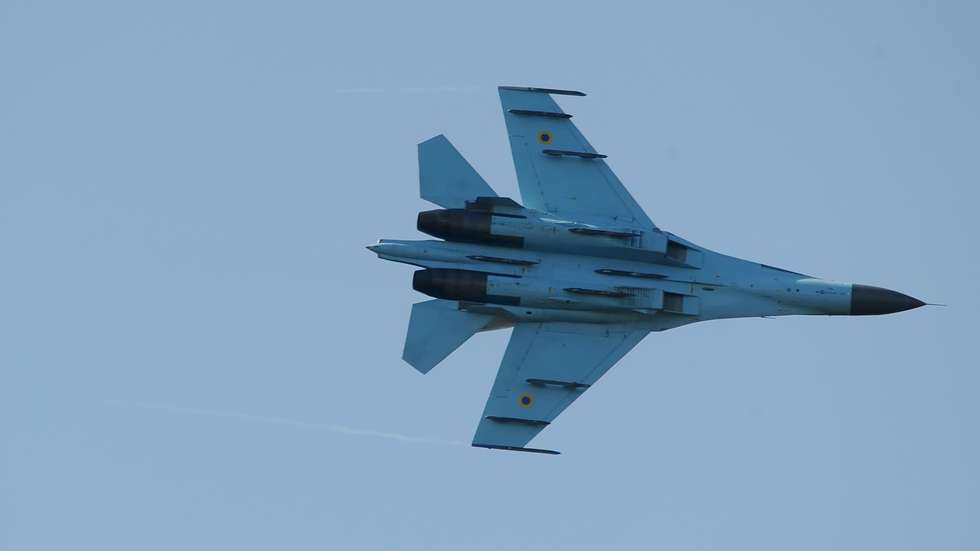 Flanker Sukhoi Su-27 Ukrainian fighter jet seen during the