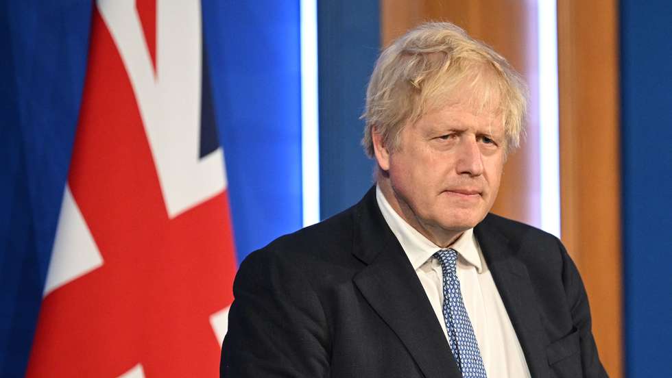 Boris Johnson Holds Press Conference On Publication Of The Sue Gray Report Into "Partygate"