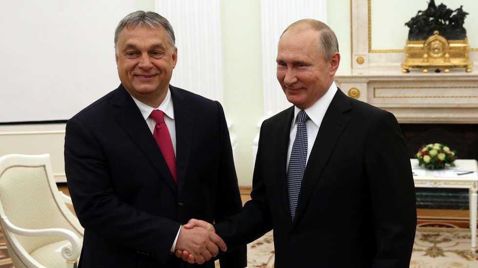 Russian President Vladimir Putin receives Hungarian Prime Minister Viktor Orban at the Kremlin