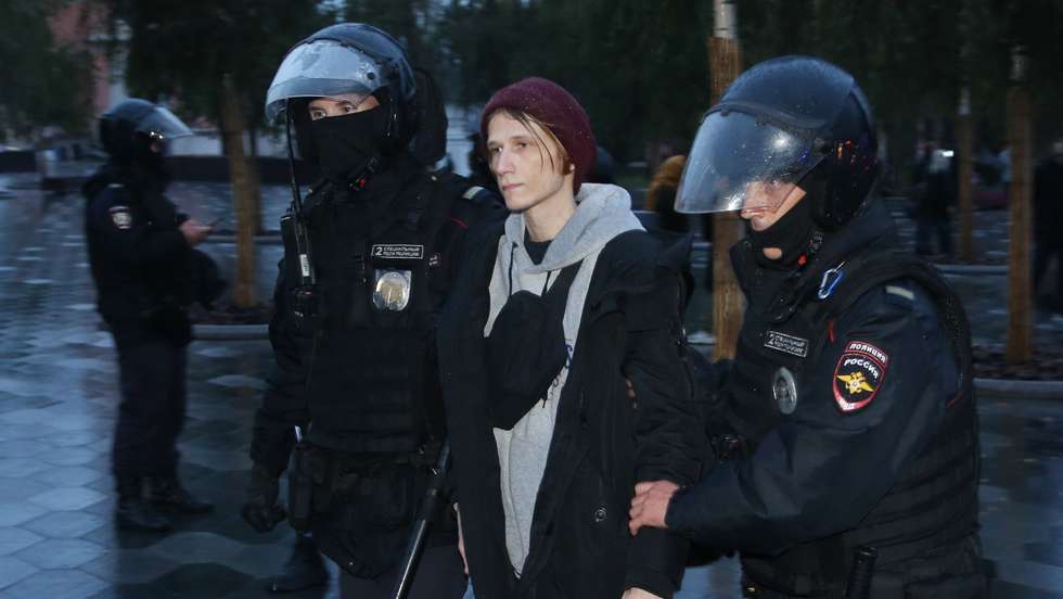 Protestors Gather At Unsanctioned Anti-war And Anti-mobilization Rally In Moscow