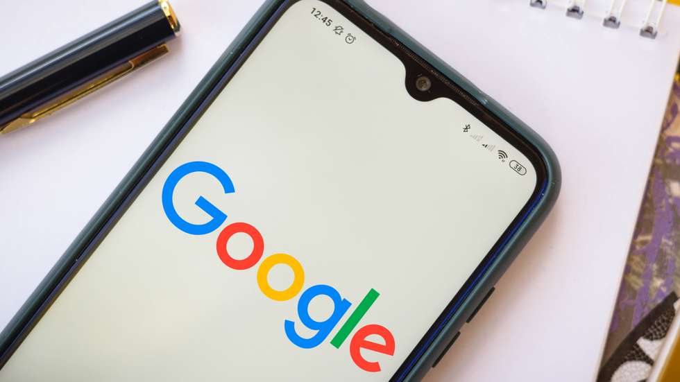 In this photo illustration the Google LLC logo seen