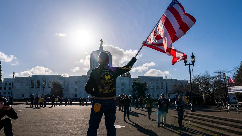 Oregon Proud Boys Rally At State Capitol For January 6 Anniversary