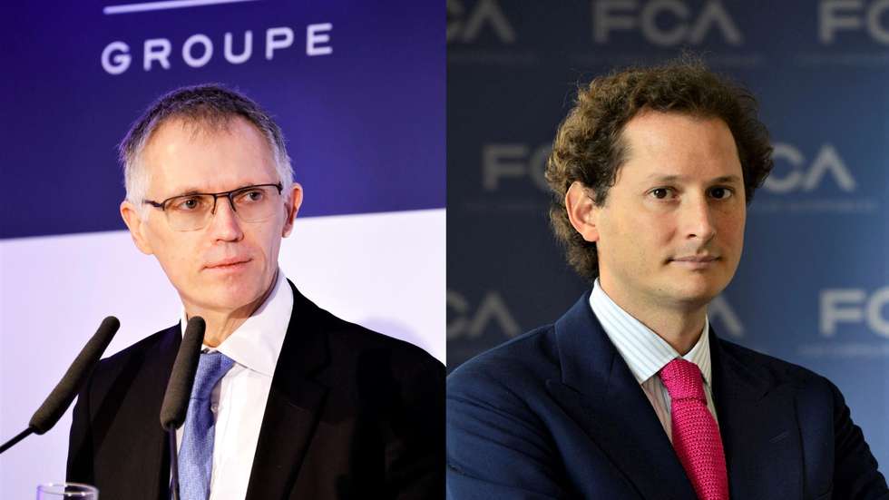 Carlos Tavares, da PSA, e John Elkann, da FCA, são respectivamente o CEO e o chairman da Stellantis