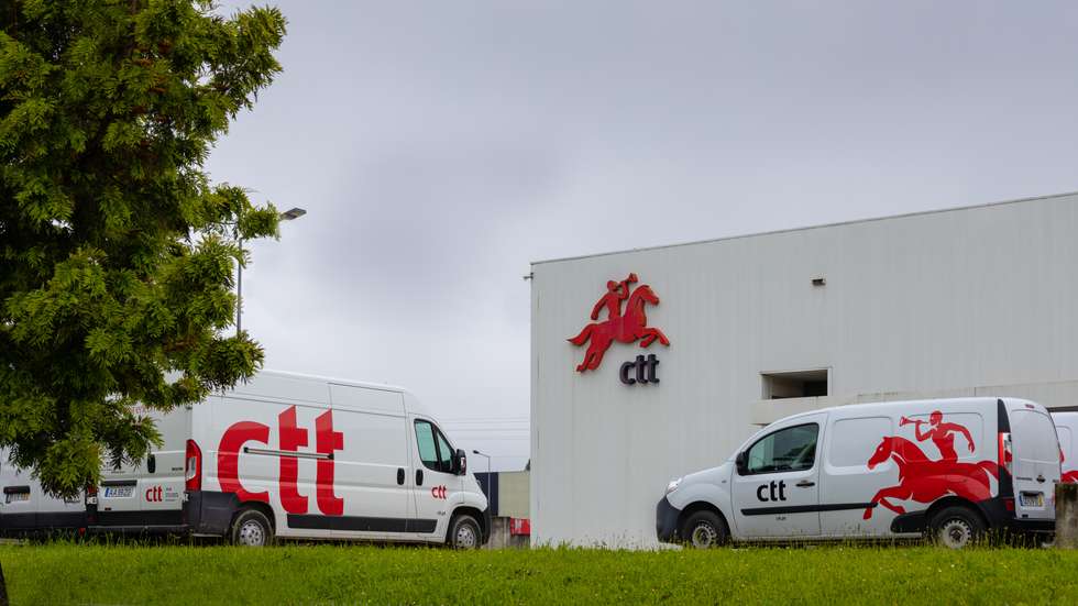 Maia/Porto/Portugal - 05-15-2021: CTT post office in Portugal company that distributes mail in Portugal. CTT Post Office facility