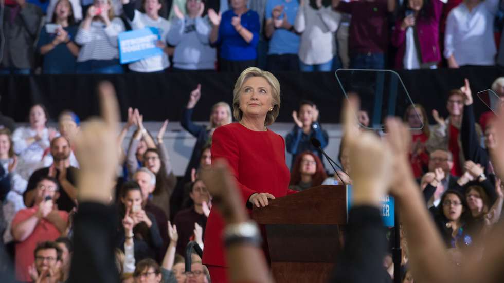 Hillary Clinton Campaigns Across US One Day Ahead Of Presidential Election