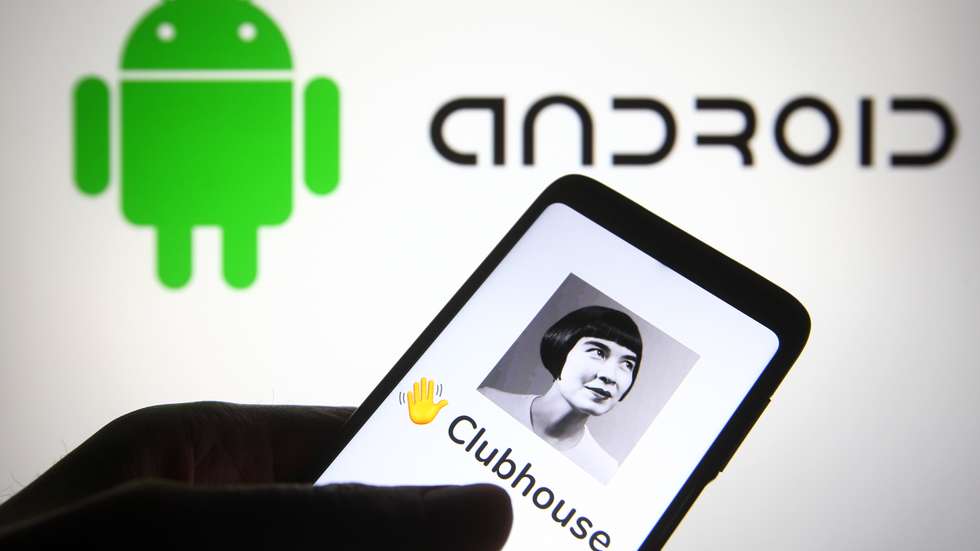 In this photo illustration the Clubhouse logo is seen on a