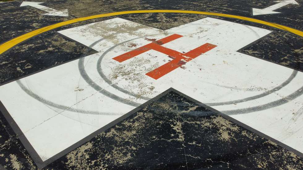 Vision of a heliport in the mountains