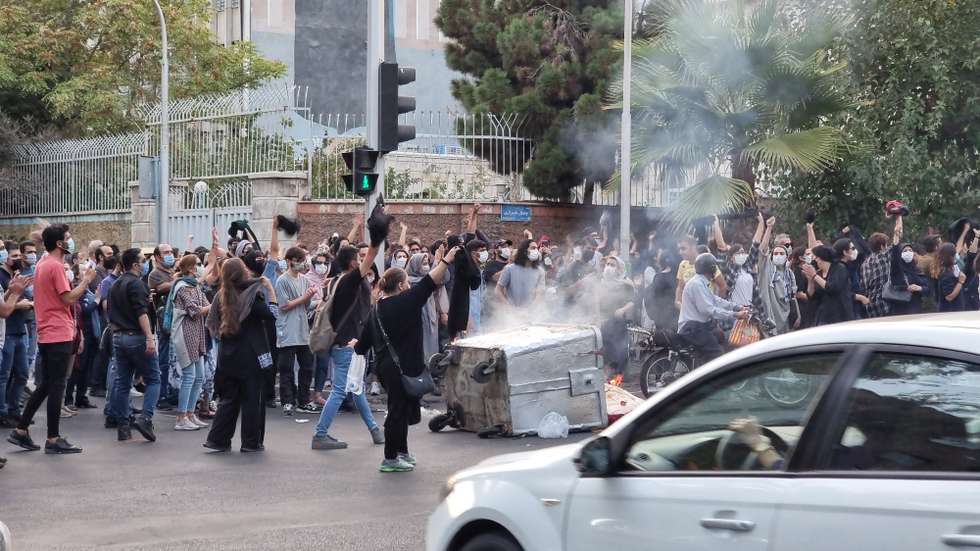 Protestors Take To Streets Of Tehran After Death Of Woman In Police Custody