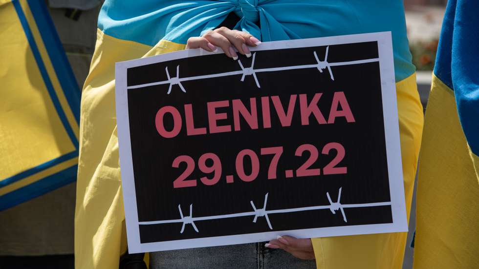 Rally In Support Of Azov Battalion Members After Olenivka Prison Bombing