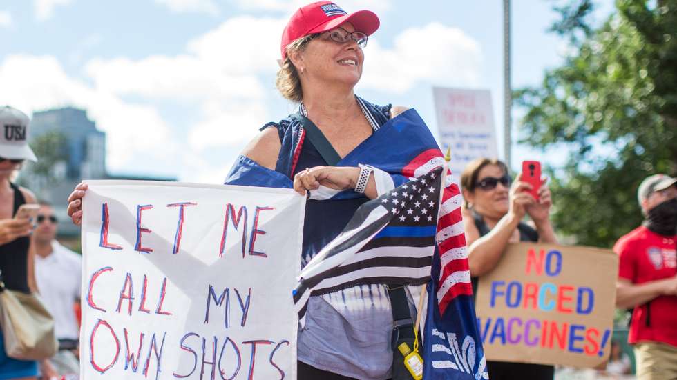 Anti-Vaccine Activists Protest In Front Of Massachusetts State House