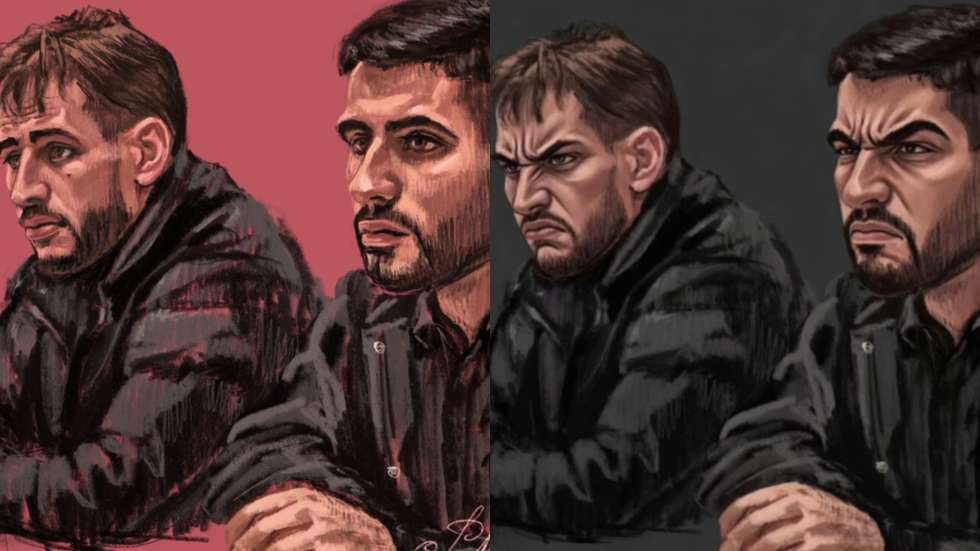 À esquerda, o desenho da ilustradora neerlandesa forense Petra Urban; à esquerda, a versão posteriormente alterada pelo PVV com recurso a ferramentas de Inteligência Artificial
