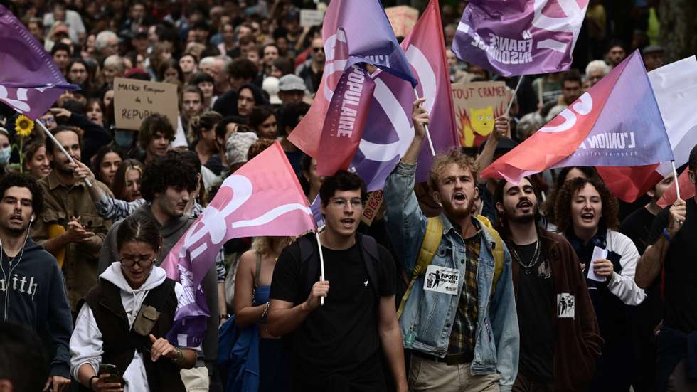 Thousands of protesters take to the streets in France against the new prime minister