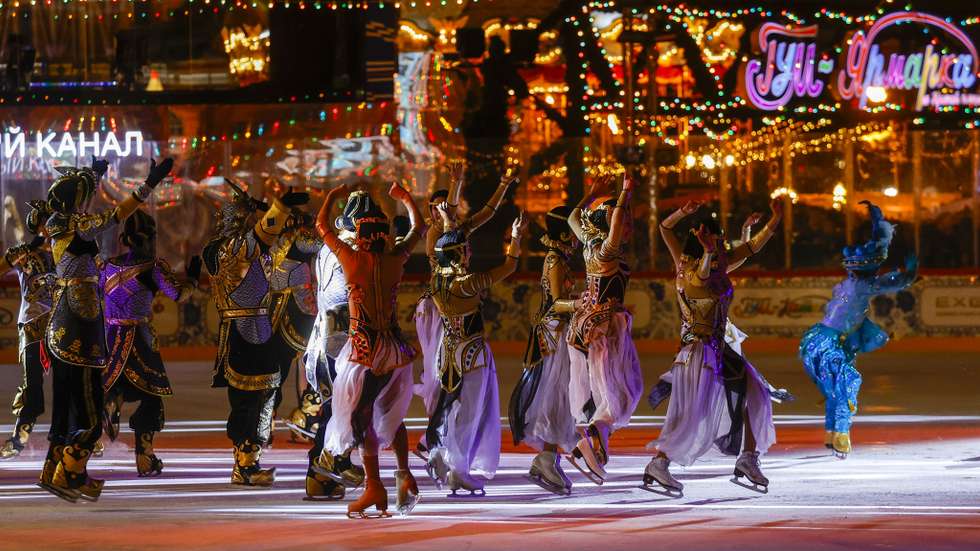 Seasonal debut of the GUM ice rink in Moscow