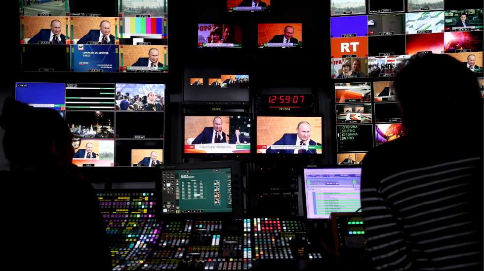 Broadcast of Russian President Putin's annual news conference
