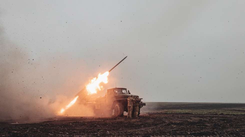 Ukrainian Army's grad missile vehicles on the Donetsk front
