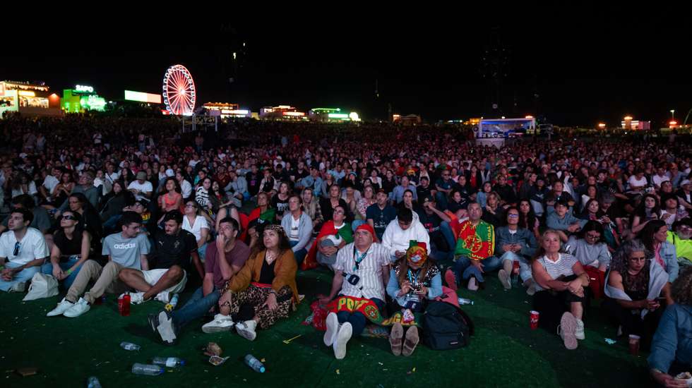 O público do Rock in Rio ficou no recinto para ver o Colômbia-Portugal, mas saiu sem festejar