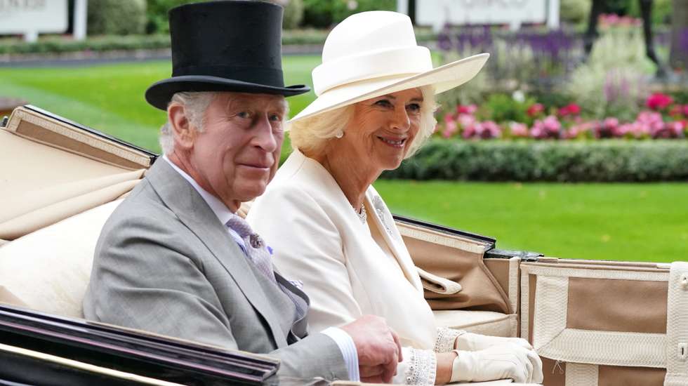 Os reis Carlos e Camila nas corridas de Ascot, em junho de 2023