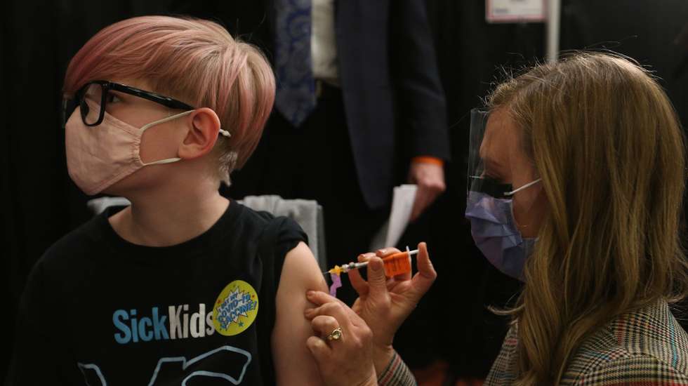 Children who are part of the Hospital for Sick Children family between the ages of 5 and 11 years of age are some of the first to get vaccinated for COVID-19