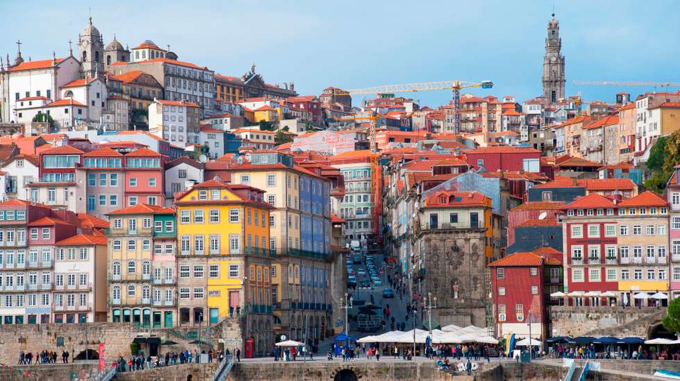 Placa da Ribeira. City Porto (Oporto) at Rio Douro in the north of Portugal. The old town is listed as UNESCO world heritage. Portugal. southern Europe. Europe