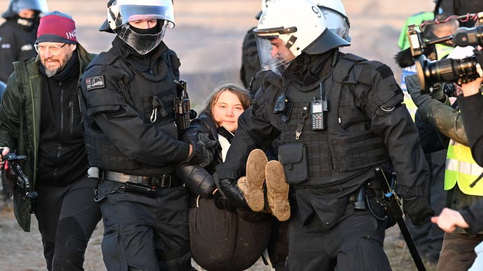 Demonstration near Garzweiler open pit mine