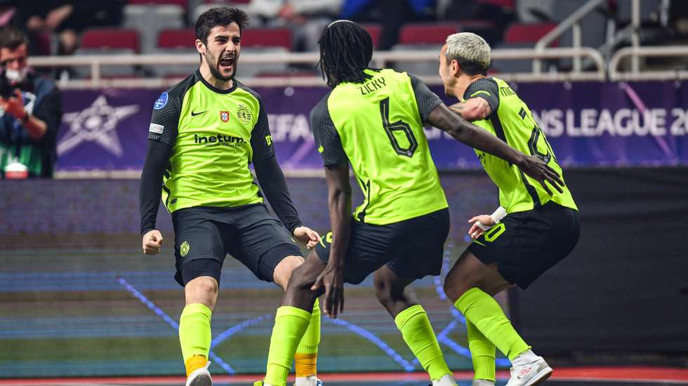 Tomás Paçó marcou o 2-0 após canto marcado por Miguel Ângelo, Zicky Té fez duas assistências e Sporting superou ACCS nas meias-finais da Champions