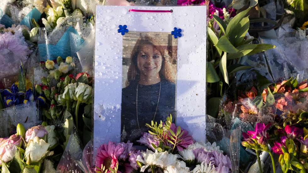 Flowers Surround The Bandstand Memorial To Murdered Sarah Everard