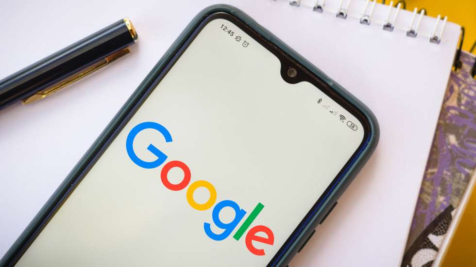 In this photo illustration the Google LLC logo seen