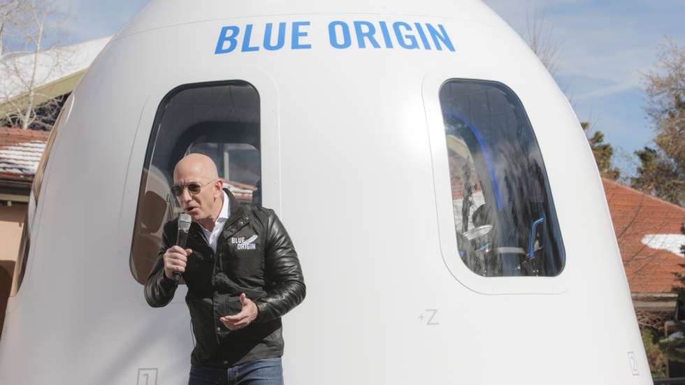 Amazon Chief Executive Officer Jeff Bezos Introduces The Blue Origin New Shepard System