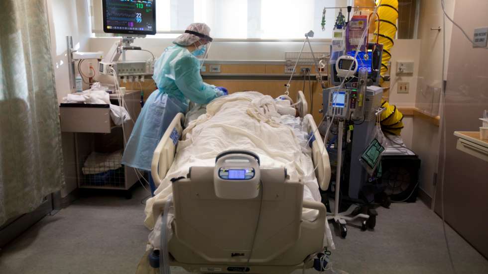 Providence St. Jude Medical Center ICU with covid patients during the global pandemic.