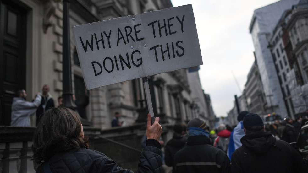 Demonstrators Protest UK Covid-19 Restrictions