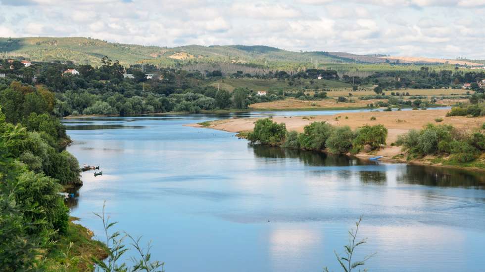 Embankment of River Tejo, in Constancia, Portugal