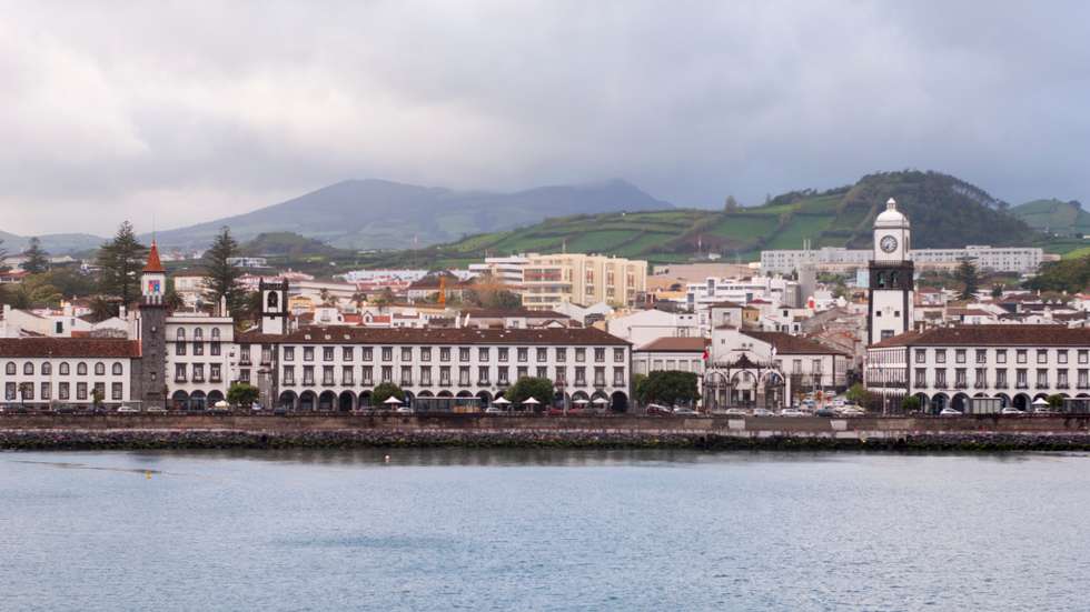 View of Ponta Delgada on Sao Miguel Island in the Azores,