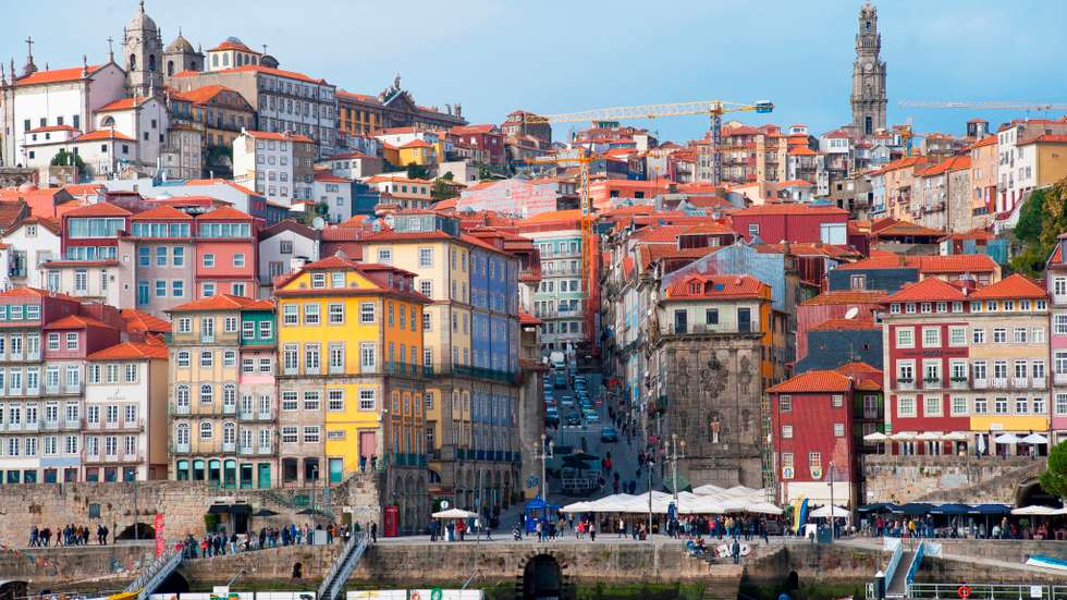 Placa da Ribeira. City Porto (Oporto) at Rio Douro in the north of Portugal. The old town is listed as UNESCO world heritage. Portugal. southern Europe. Europe